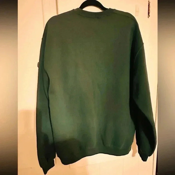 Vintage Women’s Green Long Sleeve Lighthouse Sweatshirt by Jerzees Brand - Picture 3 of 3